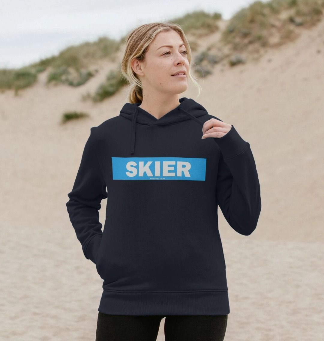 Women's Skier Censor Bar Organic Pullover Hoodie