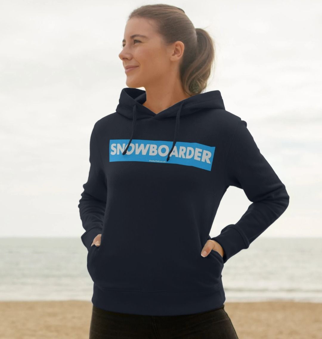 Women's Snowboarder Censor Bar Organic Pullover Hoodie