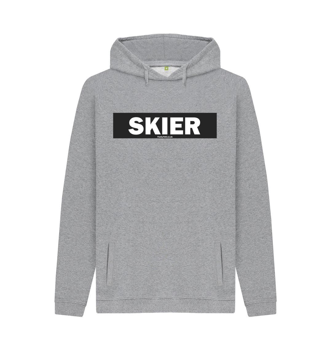 Light Heather Men's Skier Censor Bar Organic Pullover Hoodie