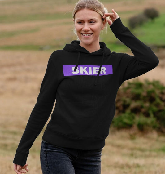 Women's Skier Censor Bar Organic Pullover Hoodie