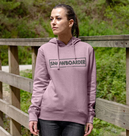 Women's Snowboarder Censor Bar Organic Pullover Hoodie