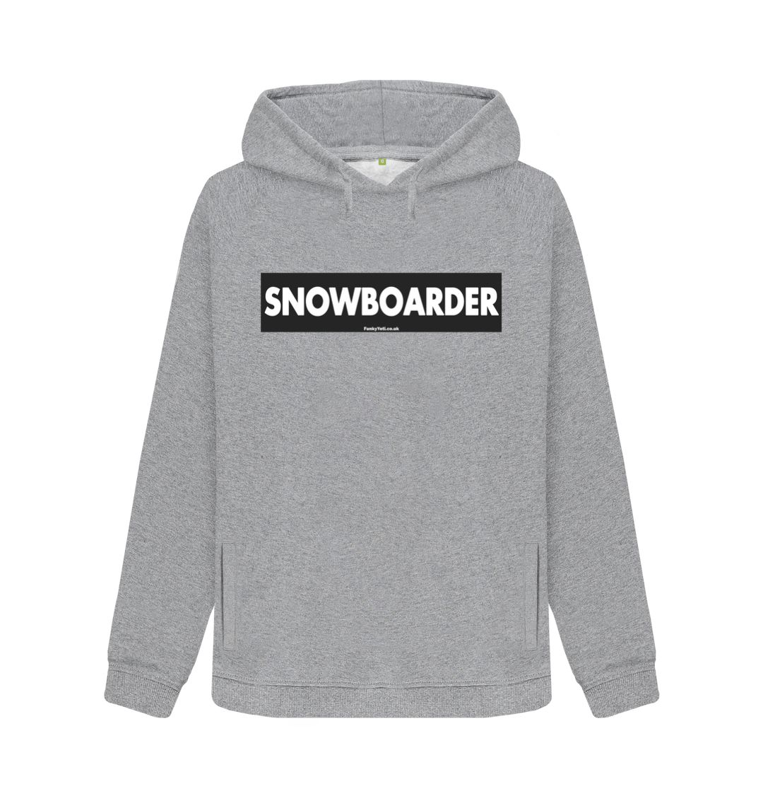 Light Heather Women's Snowboarder Censor Bar Organic Pullover Hoodie