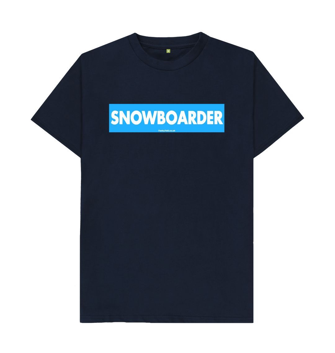 Navy Blue Men's Snowboarder Censor Bar Organic Tee - Blue