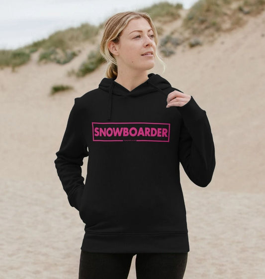 Women's Snowboarder Censor Bar Organic Pullover Hoodie