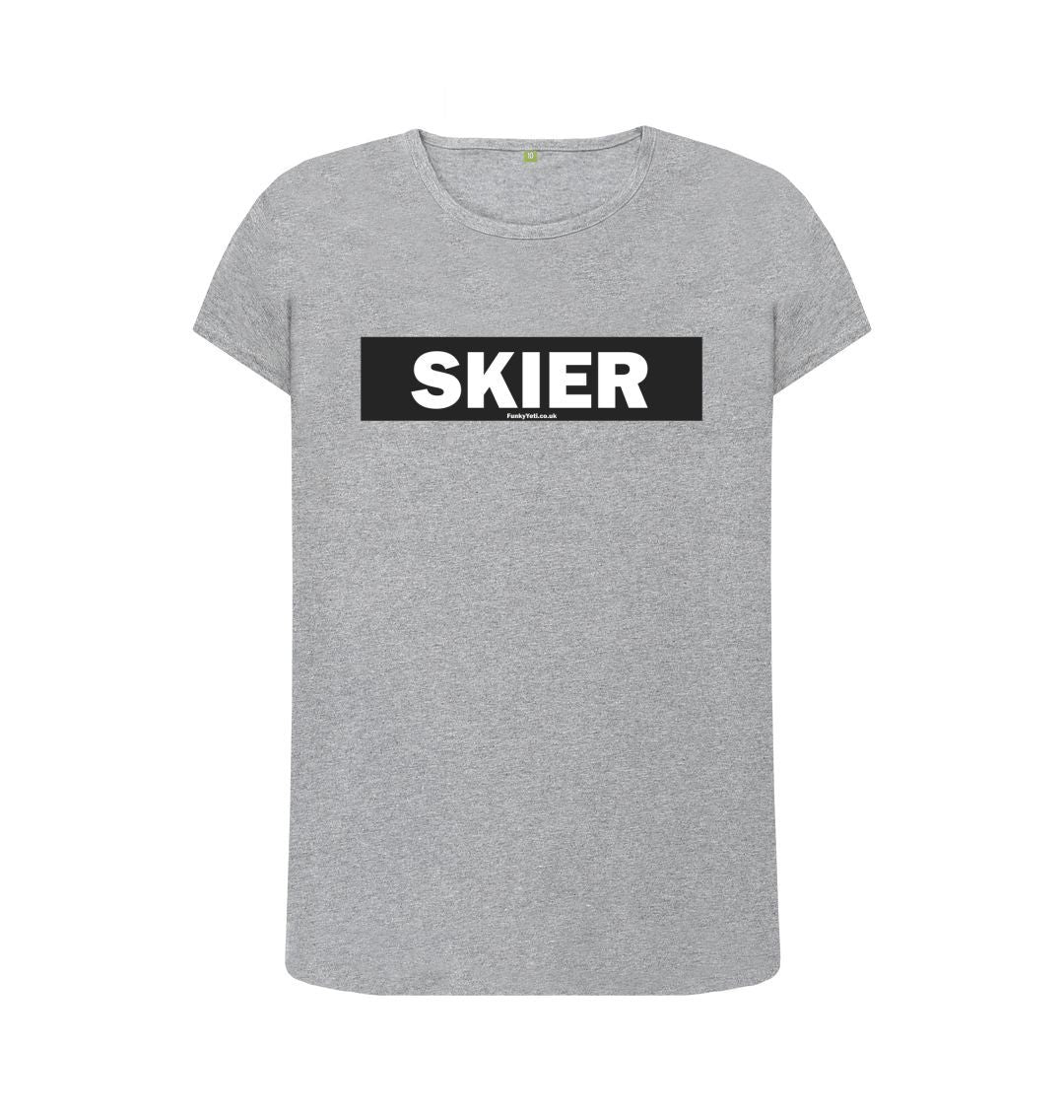 Athletic Grey Women's Skier Censor Bar Organic Tee