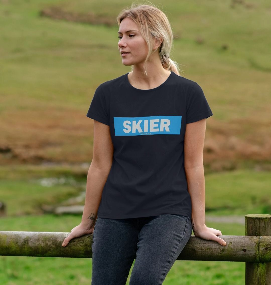 Women's Skier Censor Bar Organic Tee