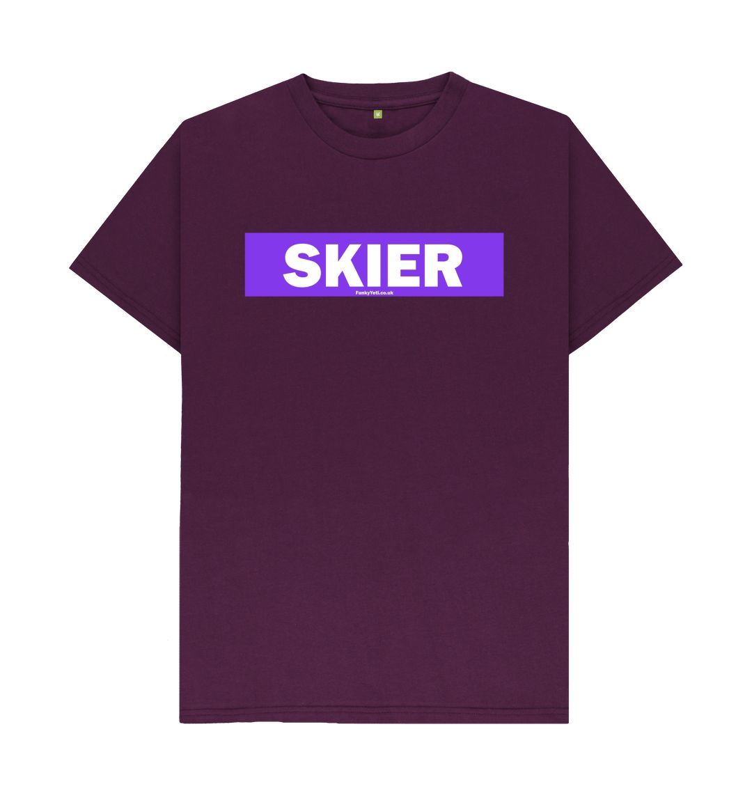 Purple Men's Skier Censor Bar Organic Tee - Purple
