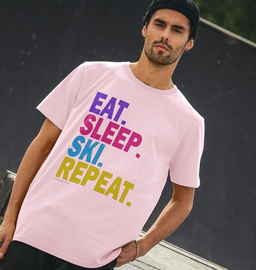 Men's Eat Sleep Ski Repeat Organic Tee