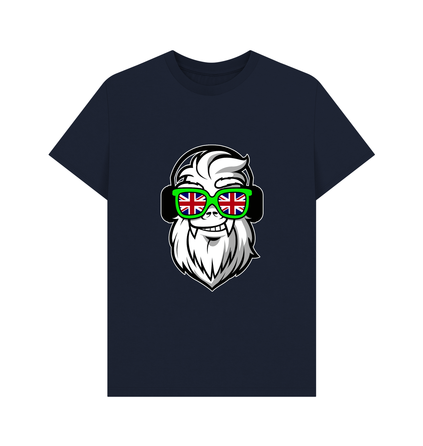 Navy Blue Printed T-shirt Front