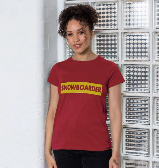 Women's Snowboarder Censor Bar Organic Tee