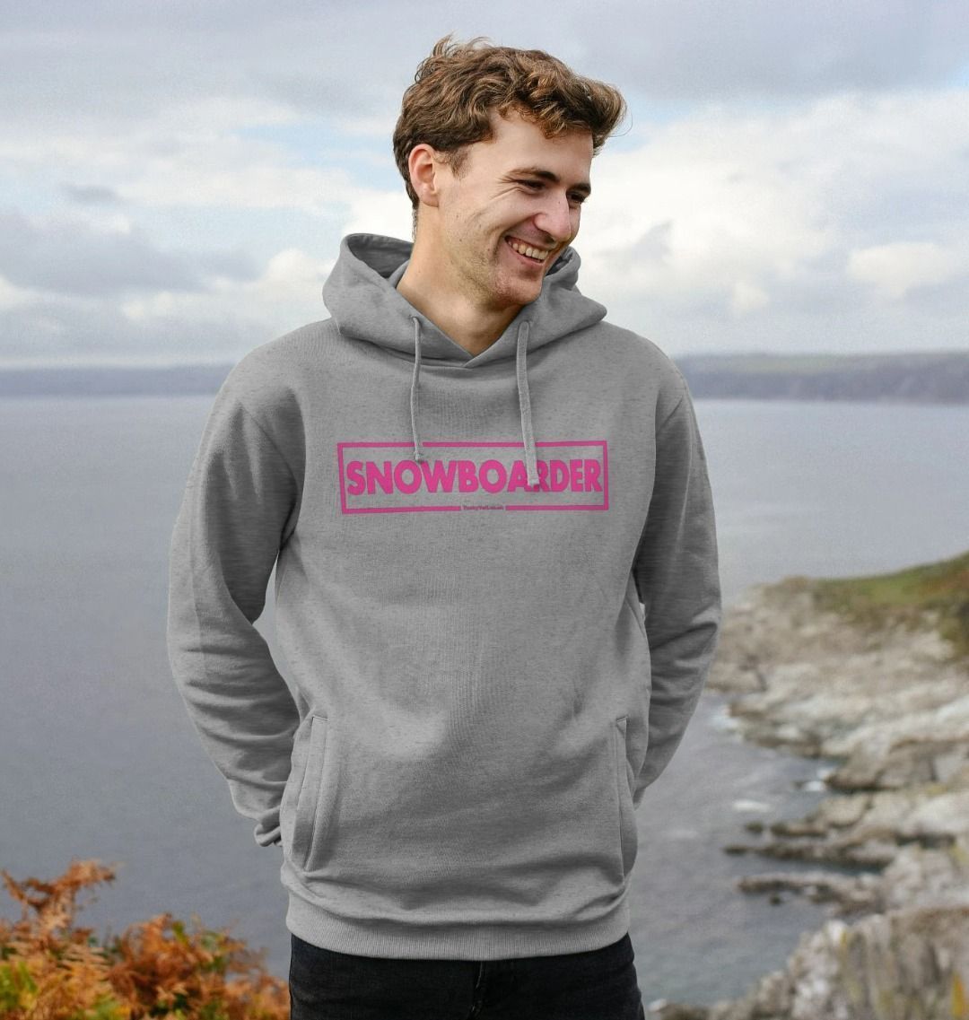 Men's Snowboarder Censor Bar Organic Pullover Hoodie