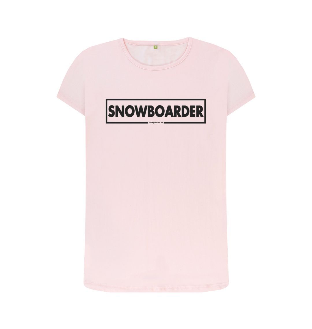 Pink Women's Snowboarder Censor Bar Organic Tee - Black Outline