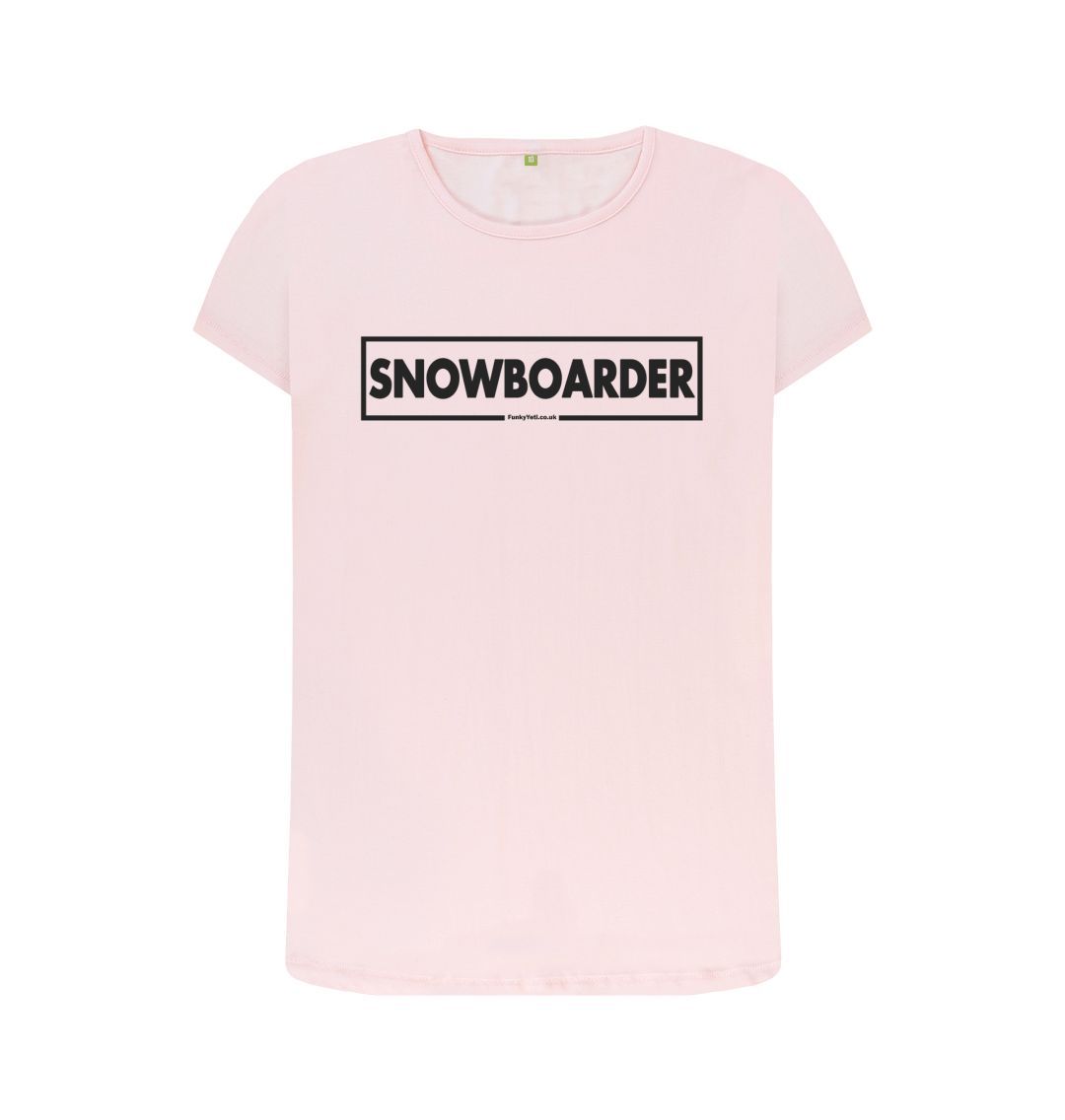 Pink Women's Snowboarder Censor Bar Organic Tee - Black Outline