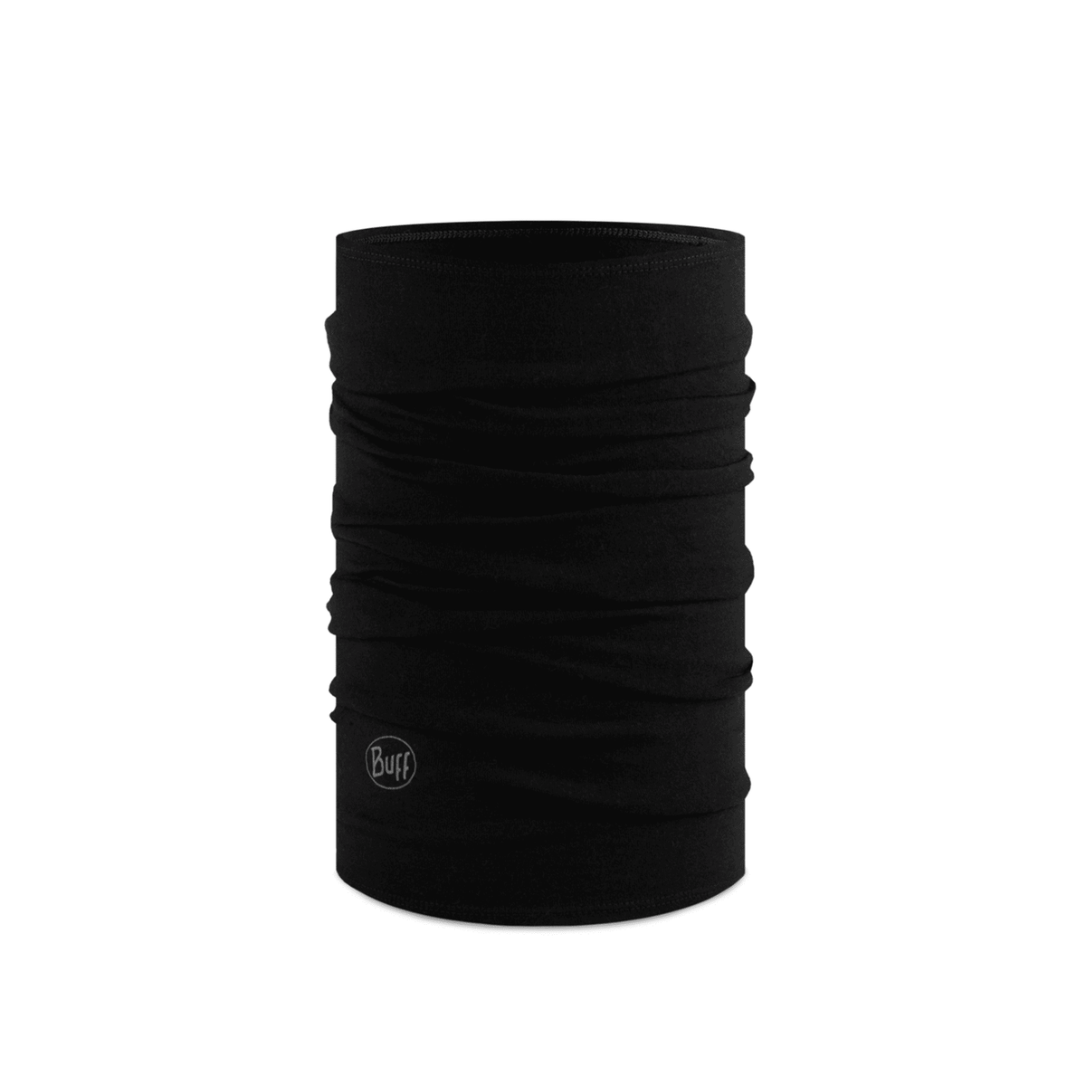 Buff Merino Midweight Necktube - Solid Black