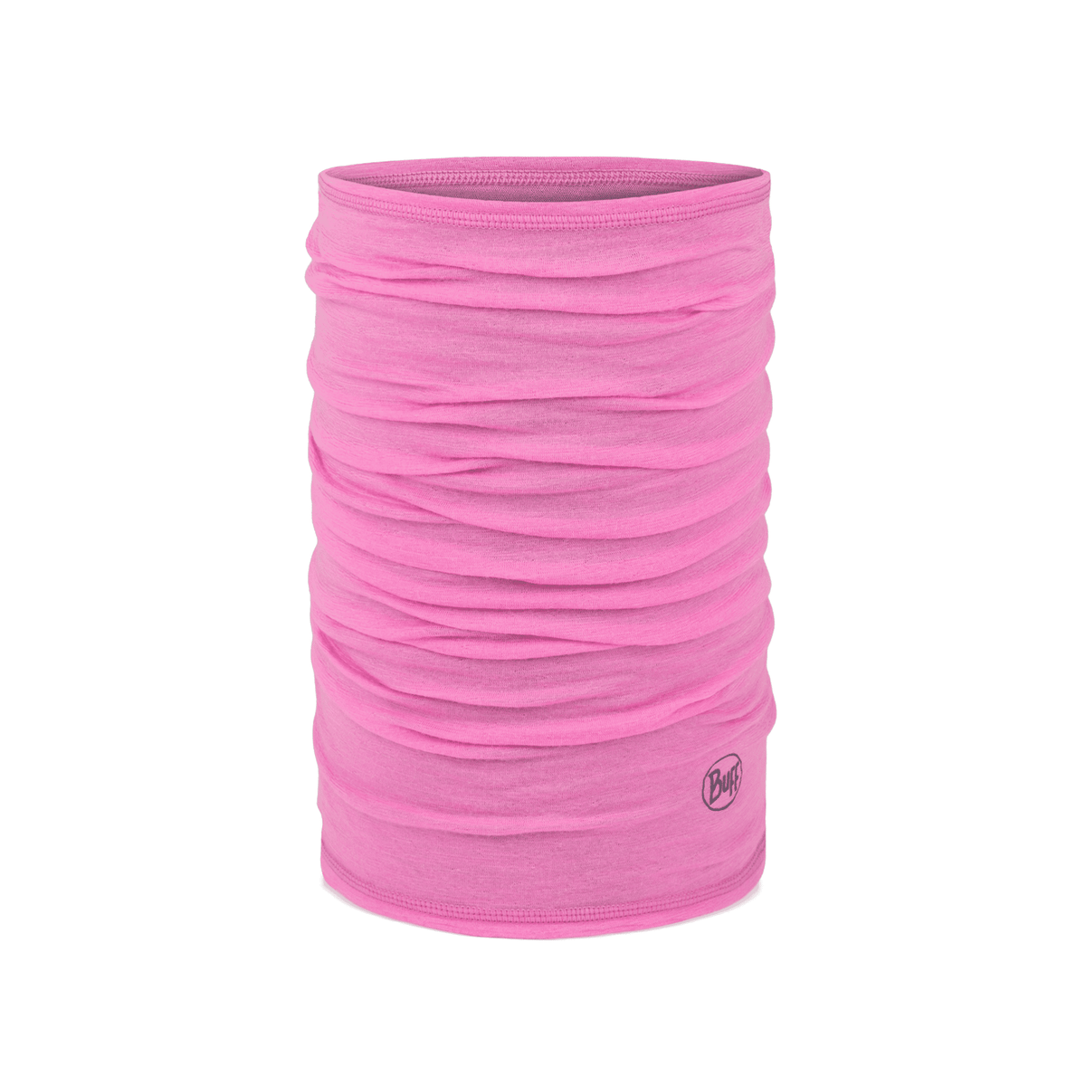 Buff Merino Lightweight Necktube - Solid Fluor Fuchsia
