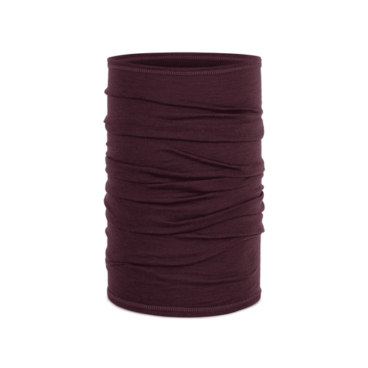 Buff Merino Lightweight Necktube - Solid Garnet