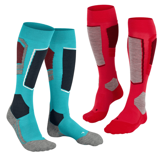Falke SK4 Women's Ski Sock 2 Pack - Rose / Peacock Combo