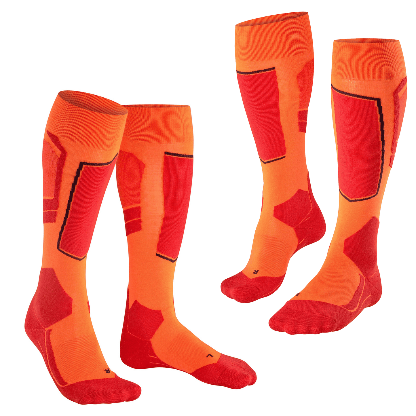 Falke SK4 Men's Ski Sock 2 Pack - Flash Orange