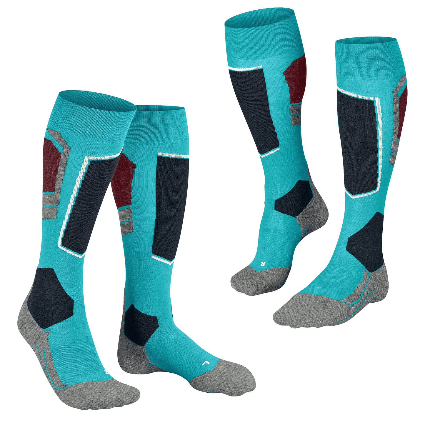 Falke SK4 Women's Ski Sock 2 Pack - Peacock Blue