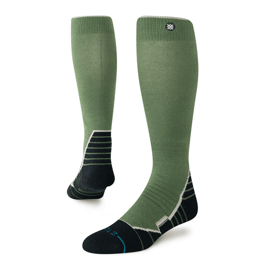 Stance Mid Cushion Merino Wool Ski / Snowboard Sock - Contrast Green