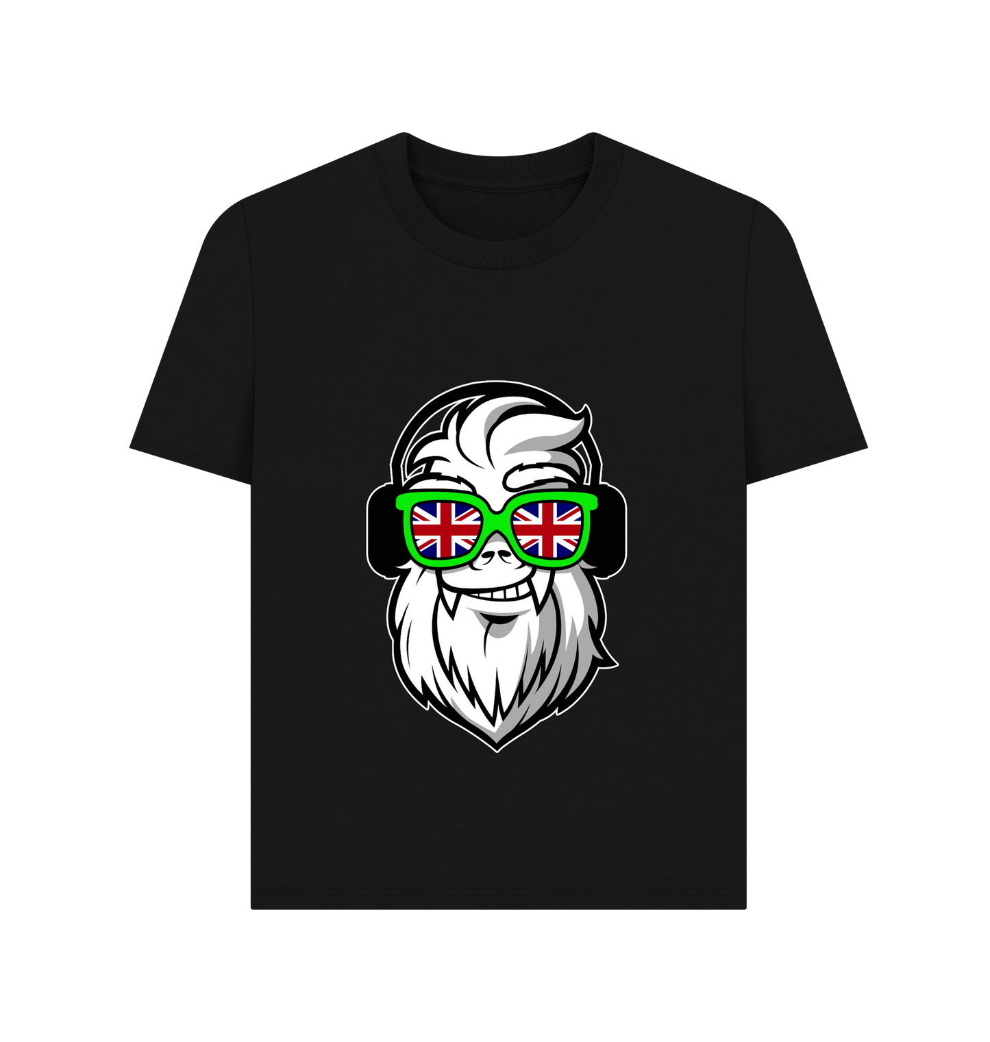 Black Printed T-shirt Front