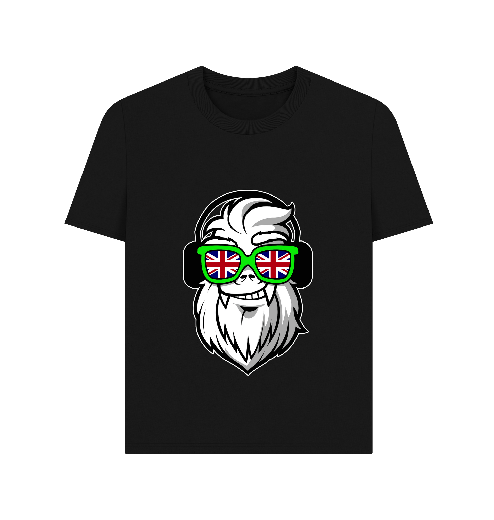 Black Printed T-shirt Front