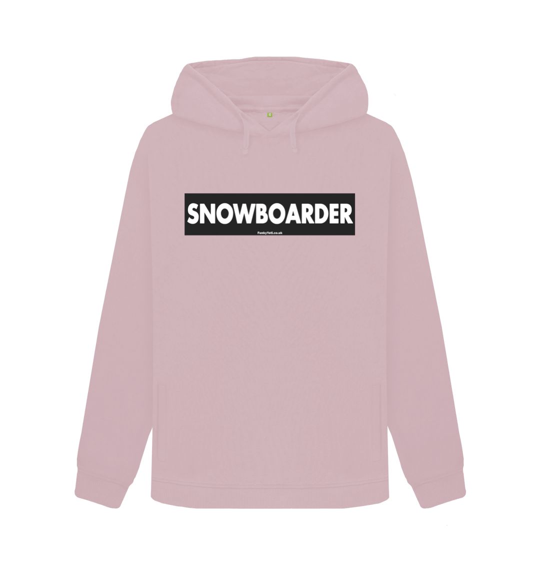 Mauve Women's Snowboarder Censor Bar Organic Pullover Hoodie