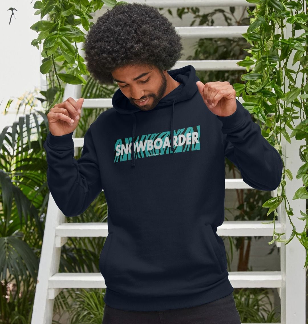 Men's Snowboarder Censor Bar Organic Pullover Hoodie