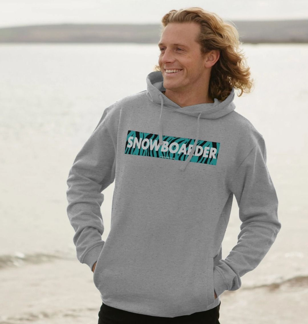 Men's Snowboarder Censor Bar Organic Pullover Hoodie