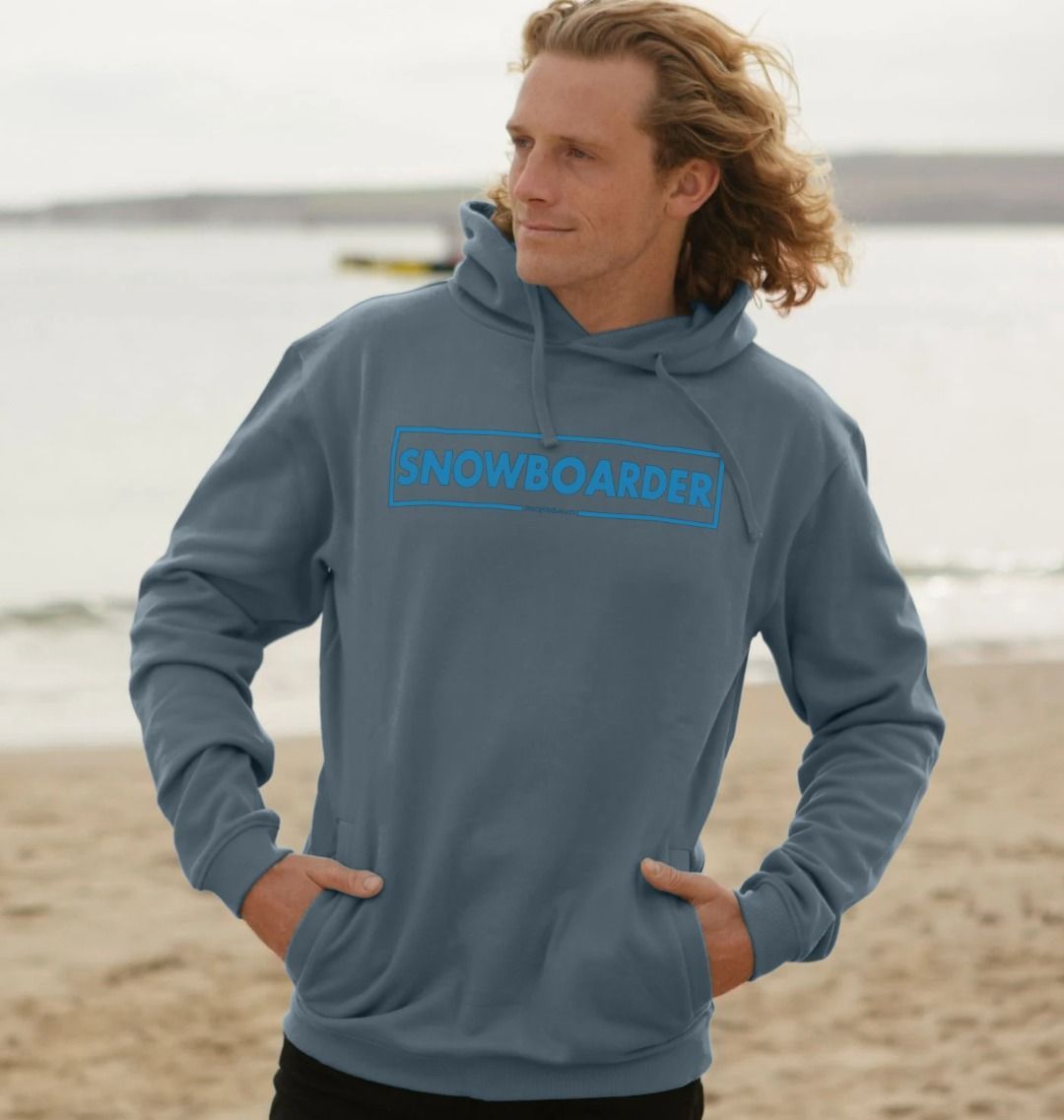 Men's Snowboarder Censor Bar Organic Pullover Hoodie