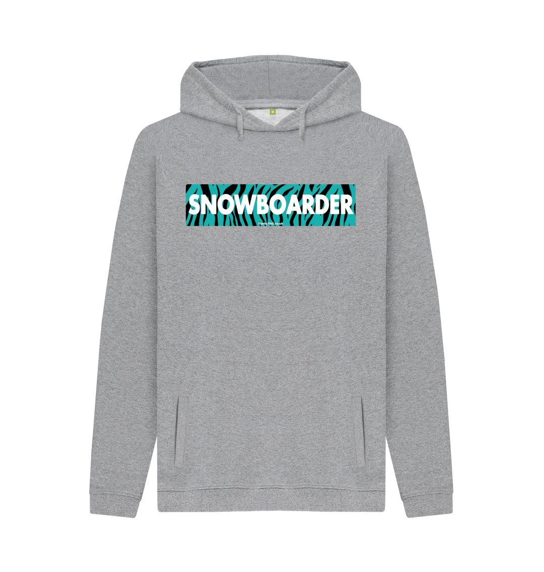 Light Heather Men's Snowboarder Censor Bar Organic Pullover Hoodie - Tiger Tealicious