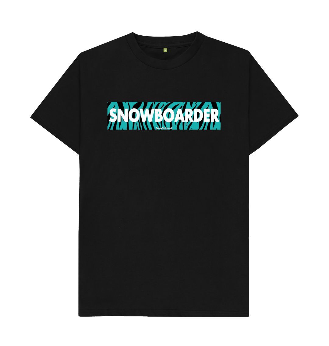 Black Men's Snowboarder Censor Bar Organic Tee - Tiger Tealicious