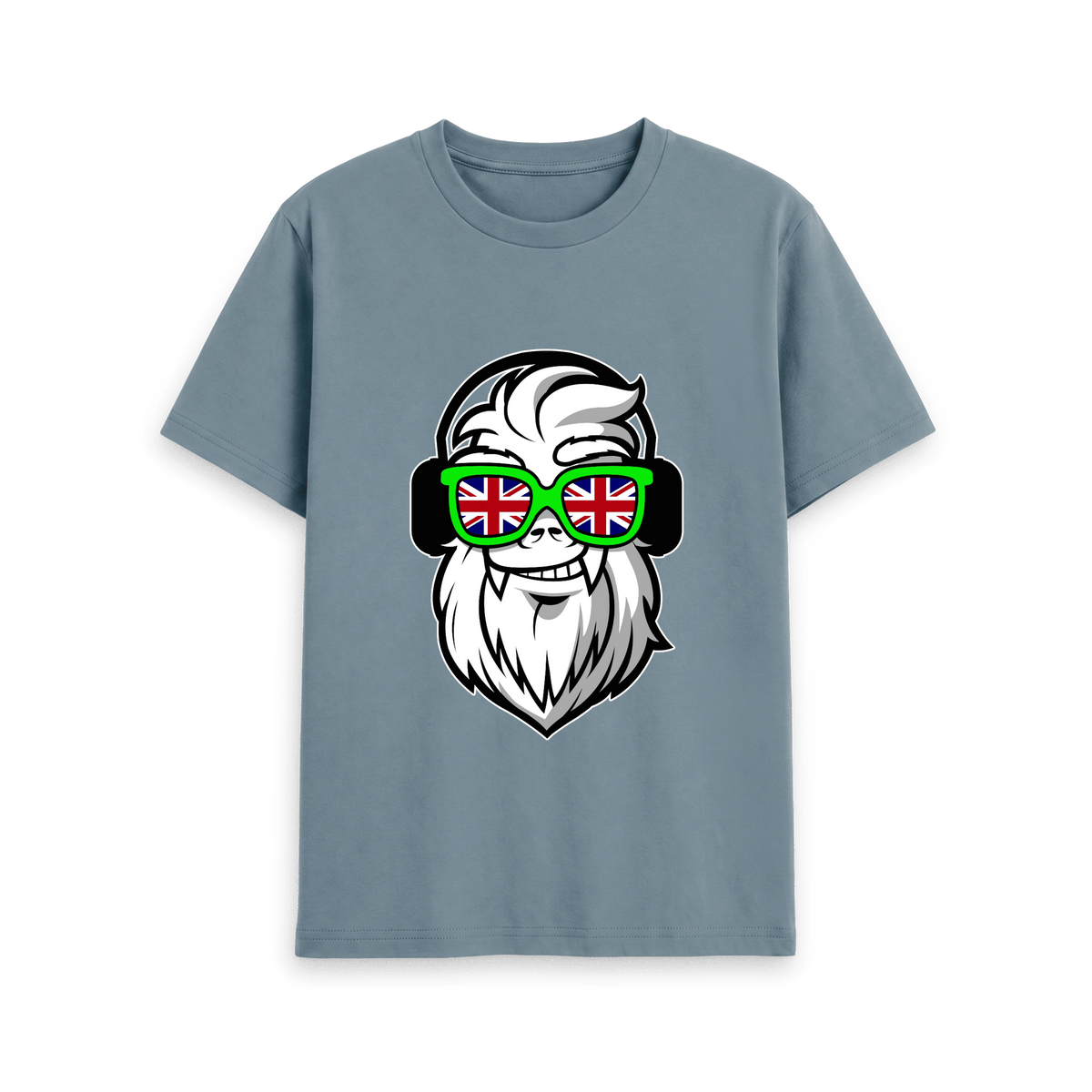 Stone Blue Printed T-shirt Front