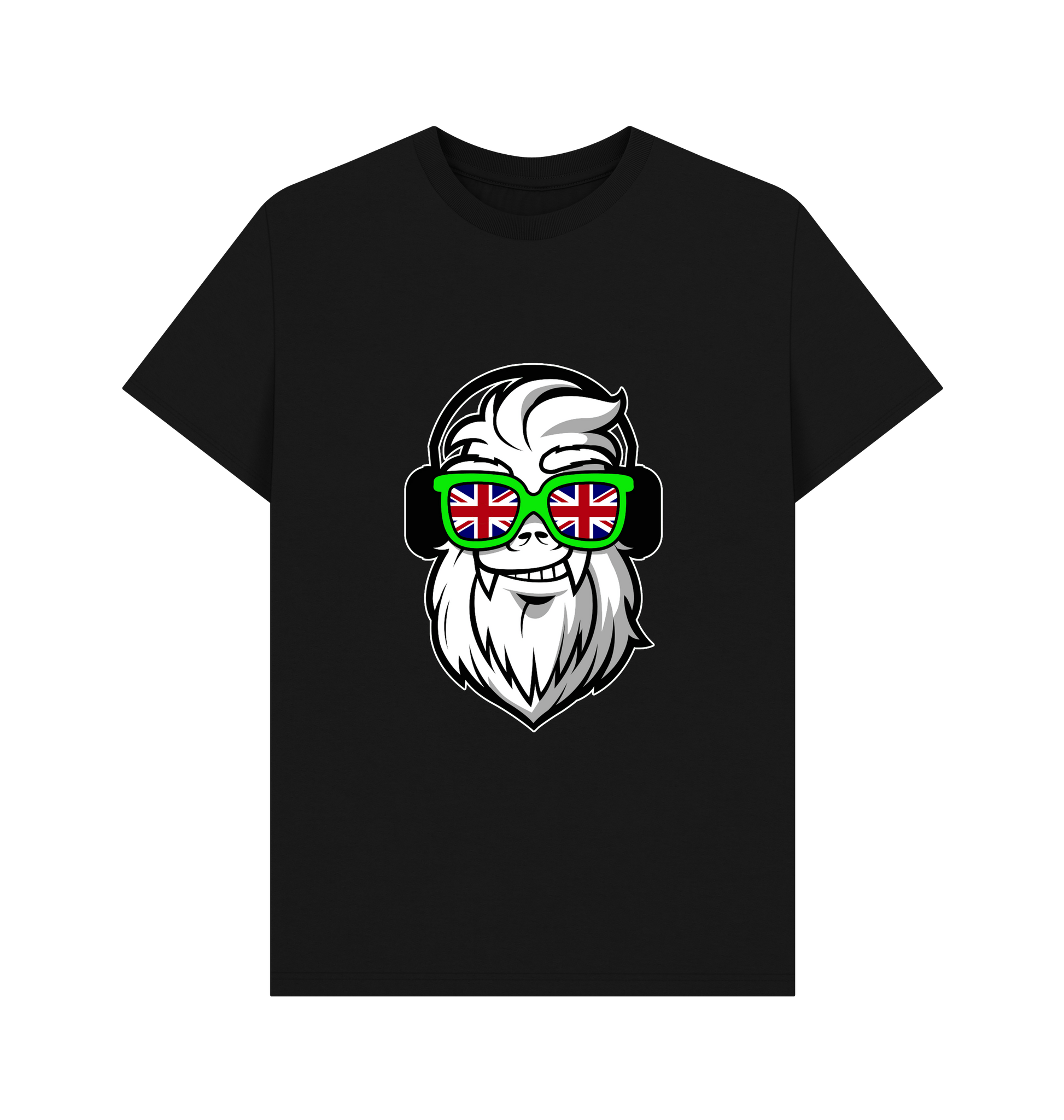 Black Printed T-shirt Front