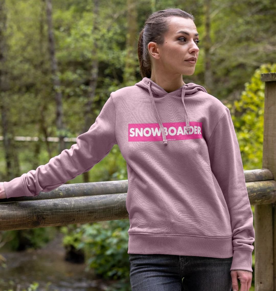 Women's Snowboarder Censor Bar Organic Pullover Hoodie