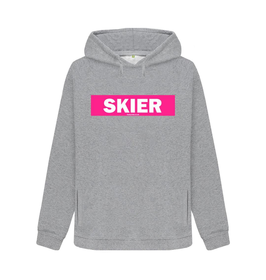 Light Heather Women's Skier Censor Bar Organic Pullover Hoodie - pink