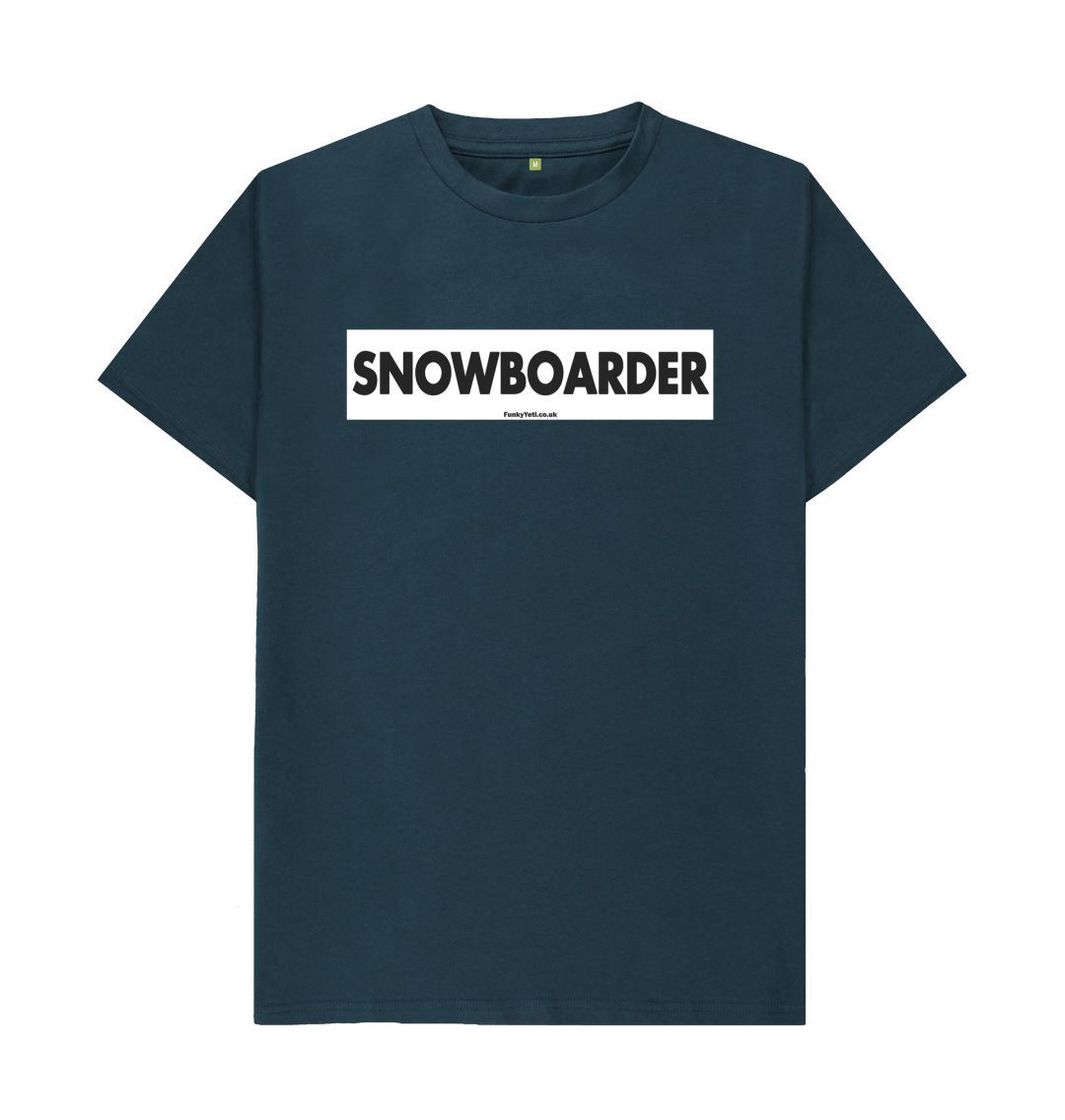 Denim Blue Men's Snowboarder Censor Bar Organic Tee - Black