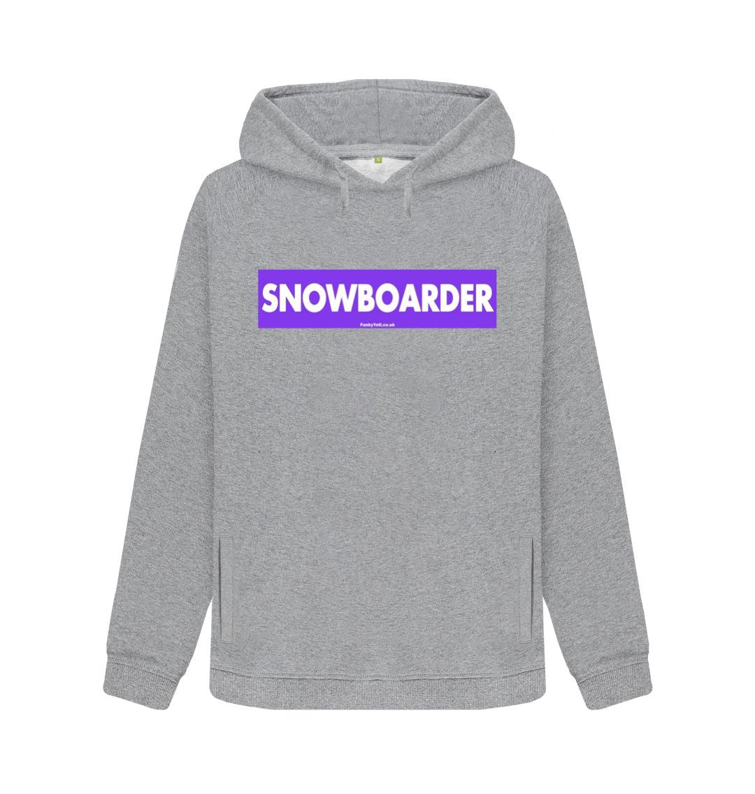 Light Heather Women's Snowboarder Censor Bar Organic Pullover Hoodie - Purple