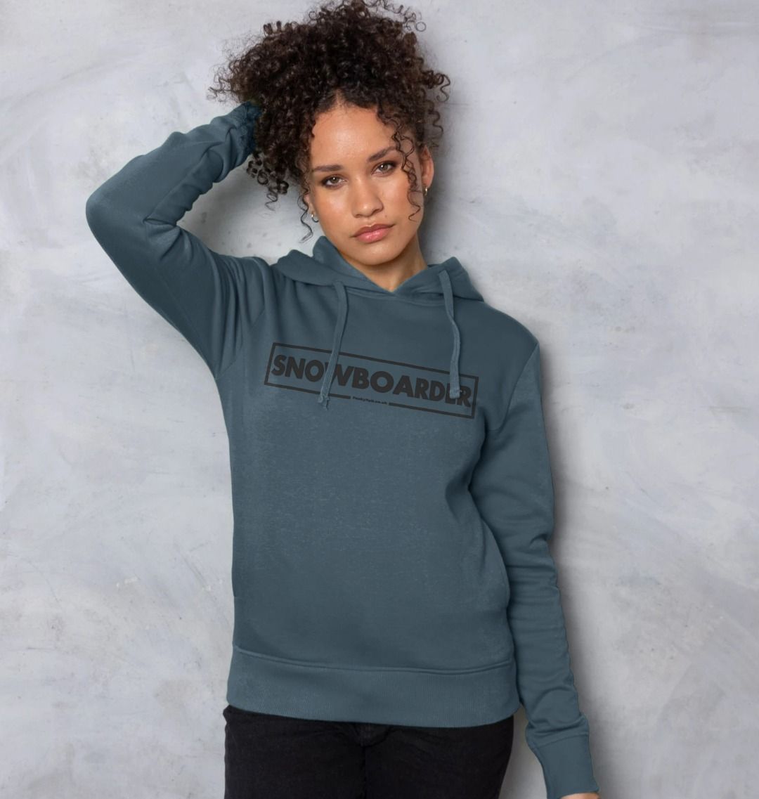 Women's Snowboarder Censor Bar Organic Pullover Hoodie