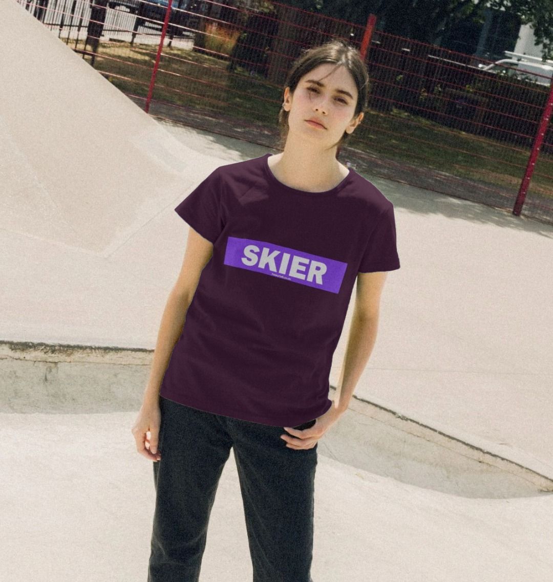 Women's Skier Censor Bar Organic Tee