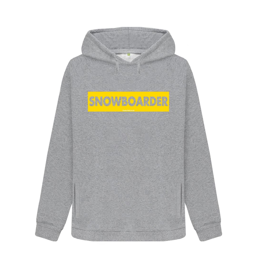 Light Heather Women's Snowboarder Censor Bar Organic Pullover Hoodie - Yellow