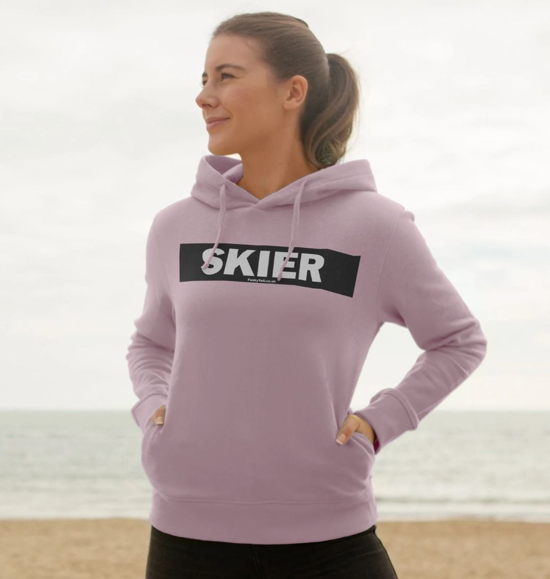 Women's Skier Censor Bar Organic Pullover Hoodie