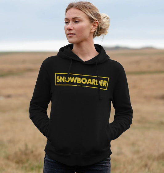 Women's Snowboarder Censor Bar Organic Pullover Hoodie