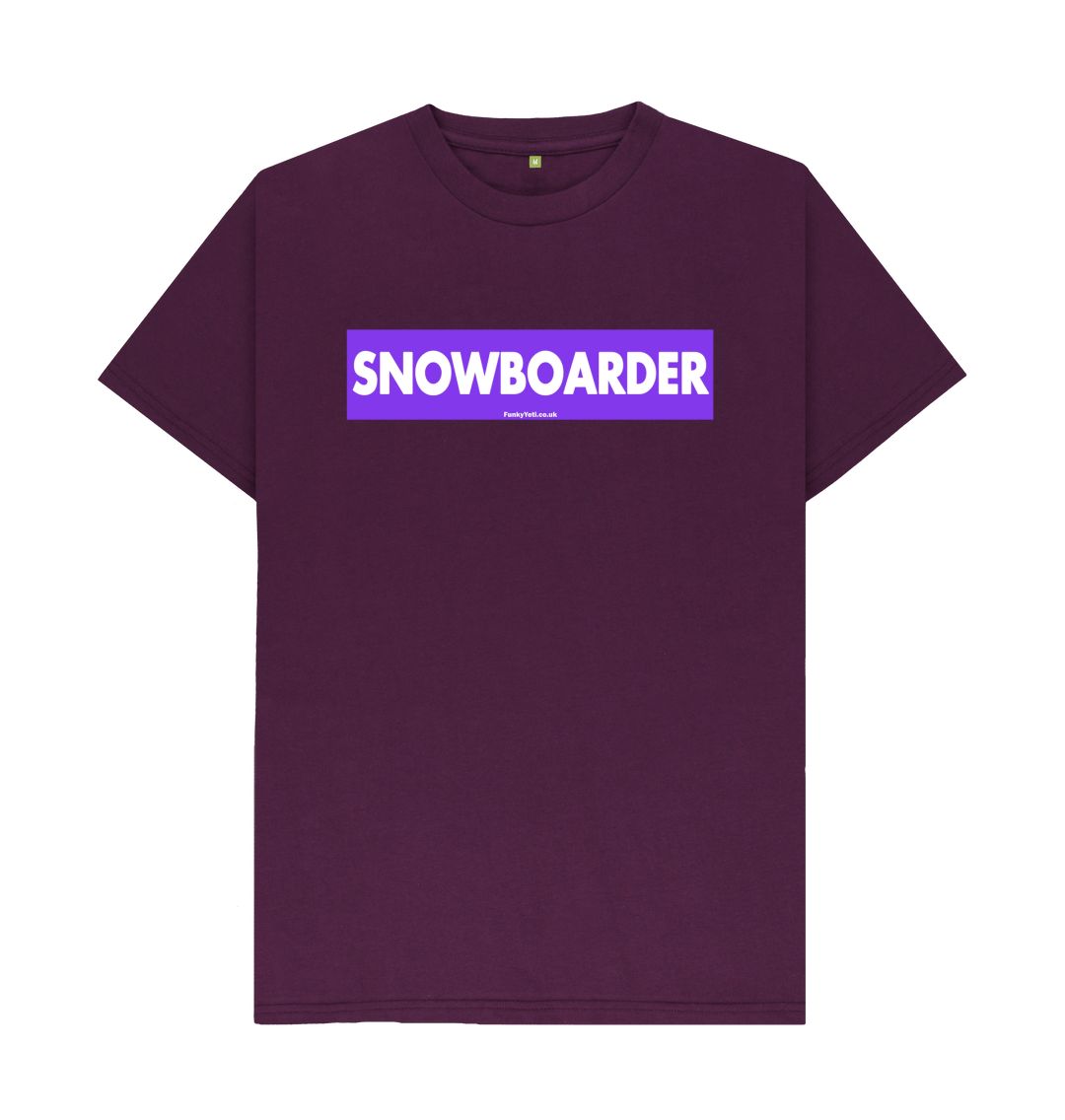 Purple Men's Snowboarder Censor Bar Organic Tee - Purple