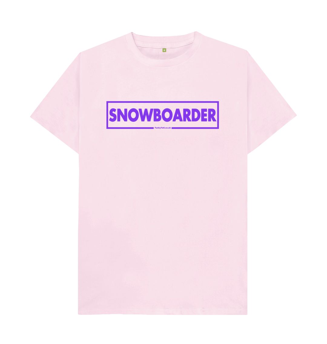 Pink Men's Snowboarder Censor Bar Organic Tee - Purple Outline
