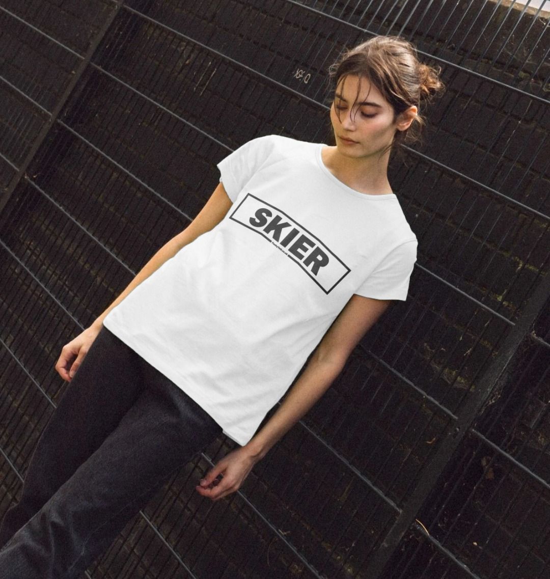 Women's Skier Censor Bar Organic Tee