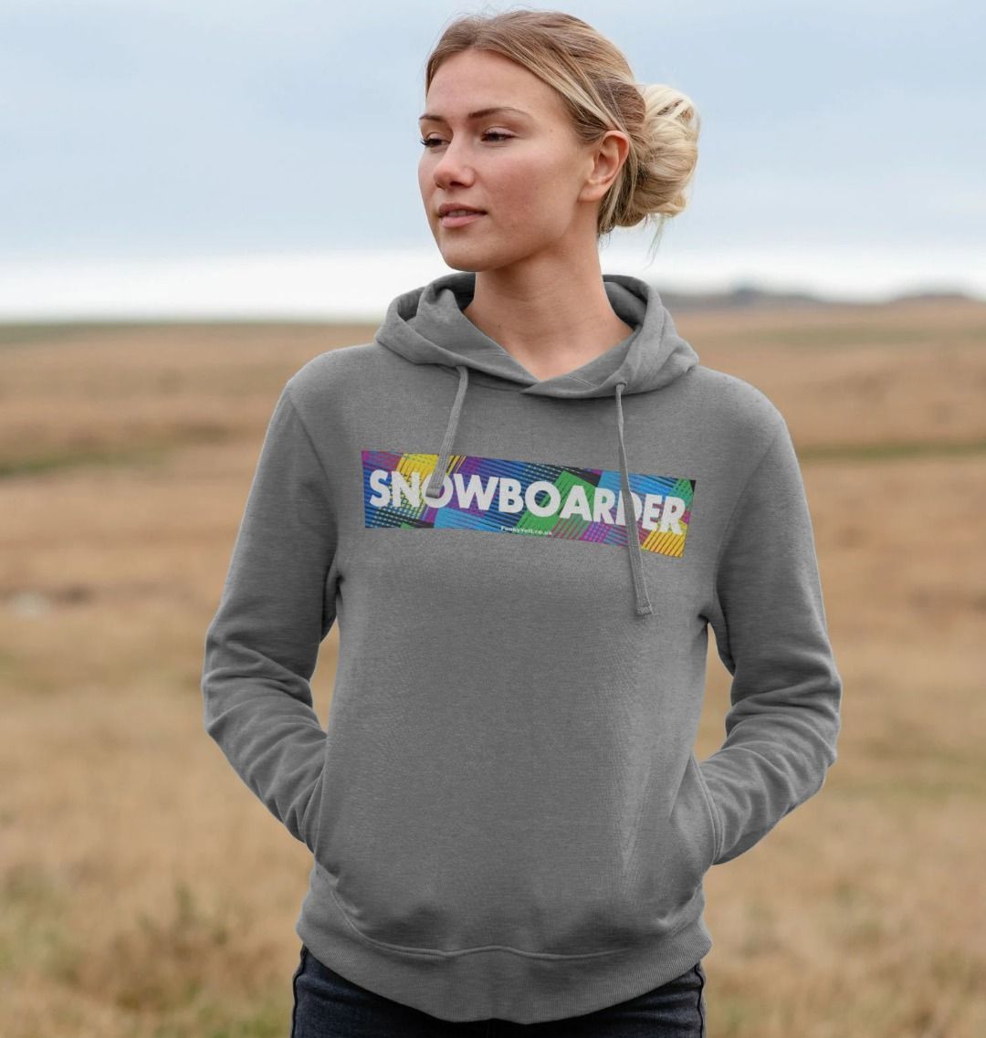 Women's Snowboarder Censor Bar Organic Pullover Hoodie