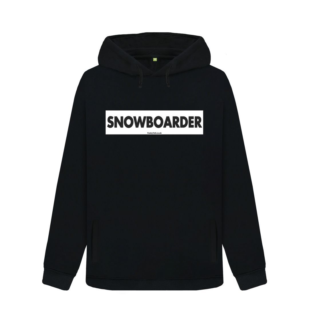 Black Women's Snowboarder Censor Bar Organic Pullover Hoodie - Black