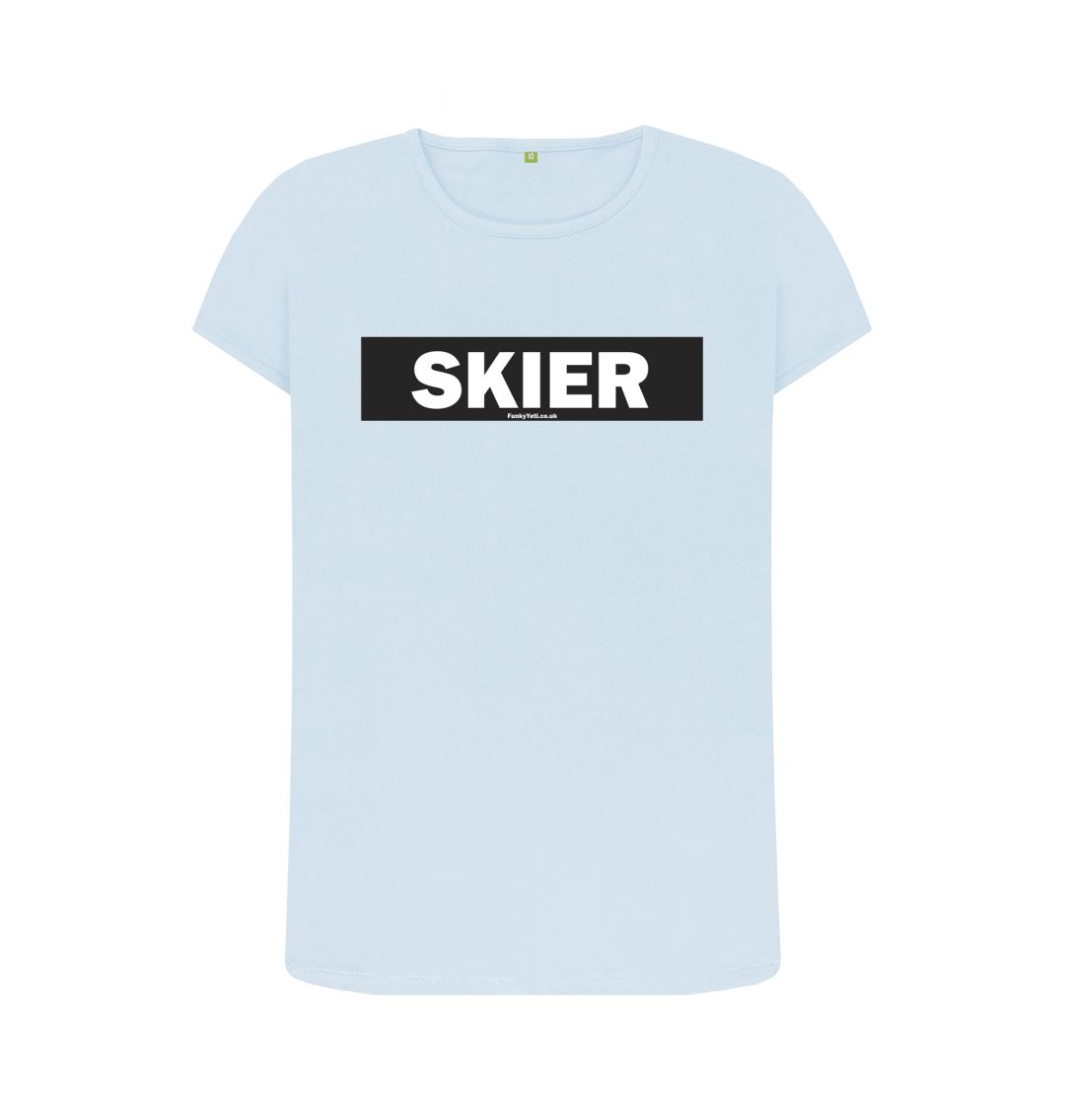 Sky Blue Women's Skier Censor Bar Organic Tee