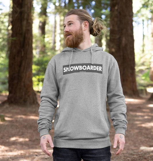 Men's Snowboarder Censor Bar Organic Pullover Hoodie